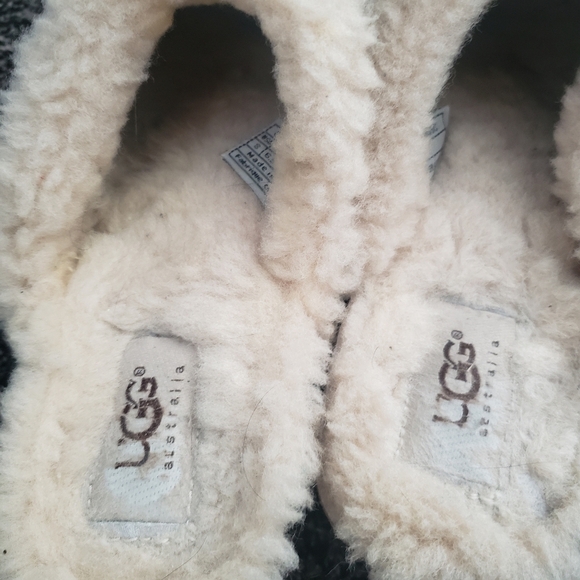 UGG 'Kalie' Naturally Distressed Shearling Lined Mules w/Wood Midsoles size 8 - Picture 6 of 10